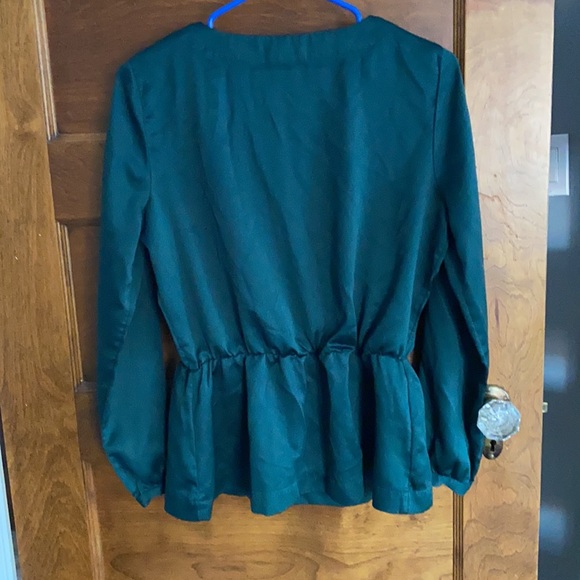 J. Crew Blouse Size S Forest Green - Picture 3 of 3